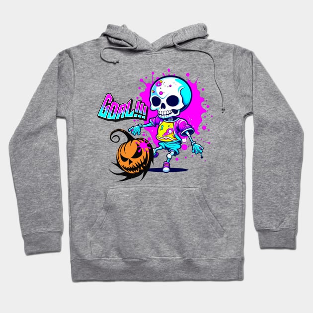 Skeleton Kick Pumpkin - Halloween Hoodie by Bellinna